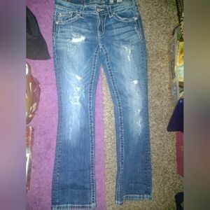 Miss Me Distressed Slim Bootcut Jeans sz 27